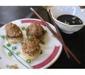 Chinese Style Stuffed Mushrooms Photo