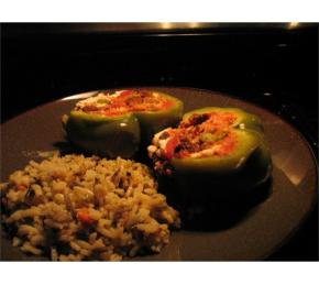 Vegetarian Stuffed Green Peppers Photo