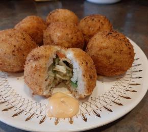 Deep-Fried California Roll Rice Balls Photo