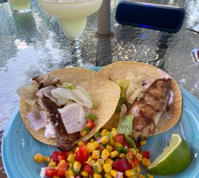 Fiery Fish Tacos with Crunchy Corn Salsa Photo