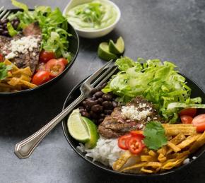 Tex-Mex Beef Bowl with Avocado Cilantro Dressing Photo