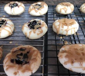 Peanut Butter and Jelly Thumbprint Shortbread Cookies Photo