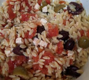 Orzo and Tomato Salad with Feta Cheese Photo