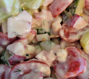 Creamy Cucumber, Radish, and Tomato Salad Photo