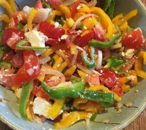 Bell Pepper, Tomato, and Feta Salad Photo