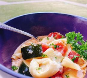 Creamy Vegetarian Tortellini Soup Photo