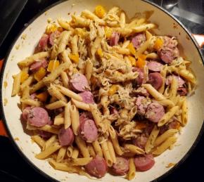 Pasta with Kielbasa and Sauerkraut Photo