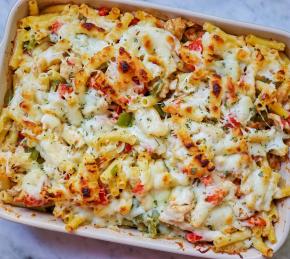 Baked Ziti Alfredo with Cajun Chicken Photo