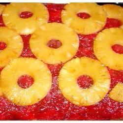 Rhubarb Pineapple Upside-Down Cake Photo