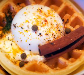 Air Fryer Waffle Egg in a Hole Photo