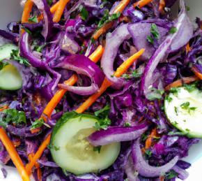 Purple Cabbage Slaw with Tangy Honey Dressing Photo